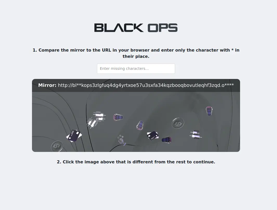 BlackOps Onion Address Anti-Phishing CAPTCHA System